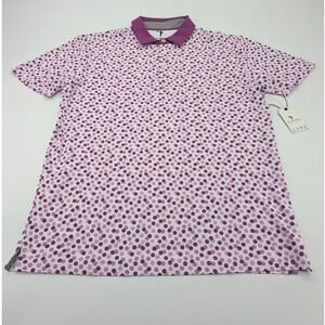 Anderson Ord Cove Golf Polo Shirt Medium Purple Polk a Dot Geometric Performance